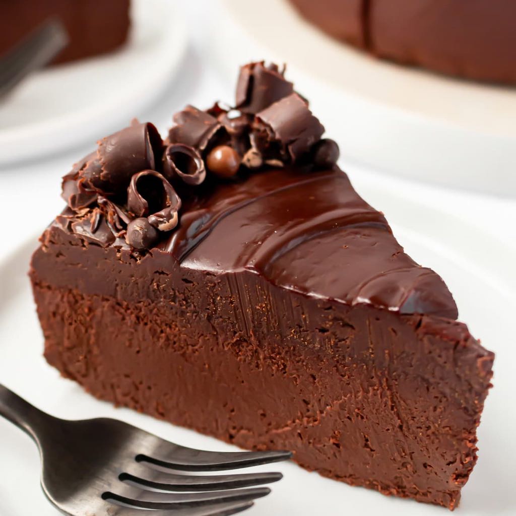 An image of 2 Ingredient Healthier No Bake Chocolate Cake